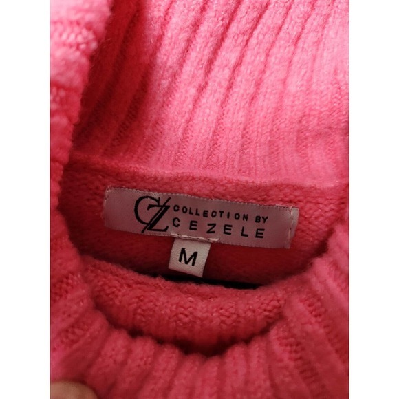 NWT‎ Collection by Cezele Women's Hot Pink Trunk Neck Long Sleeve Sweater Size M - Picture 3 of 7